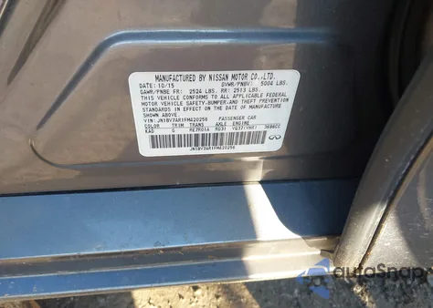 2015 Infiniti Q50 из США, поврежденный, VIN JN1BV7AR1FM420256